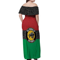 Personalized Pan African Panther Off Shoulder Maxi Dress All Power To The People