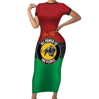 Personalized Pan African Panther Short Sleeve Bodycon Dress All Power To The People