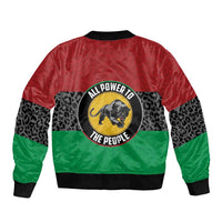Personalized Pan African Panther Sleeve Zip Bomber Jacket All Power To The People