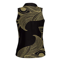 African Women Sleeveless Polo Shirt Horus Eyes Egyptian God