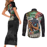 Heritage in Frames Civil Rights Leaders Couples Matching Short Sleeve Bodycon Dress and Long Sleeve Button Shirt African-American Photography - Wonder Print Shop