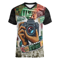 Heritage in Frames Civil Rights Leaders Women V-Neck T-Shirt African-American Photography - Wonder Print Shop