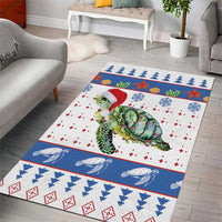 Turtle Xmas Area Rug Green Sea Turtle Merry Christmas - Wonder Print Shop
