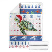 Turtle Xmas Blanket Green Sea Turtle Merry Christmas