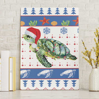 Turtle Xmas Canvas Wall Art Green Sea Turtle Merry Christmas - Wonder Print Shop