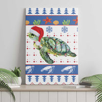 Turtle Xmas Canvas Wall Art Green Sea Turtle Merry Christmas - Wonder Print Shop