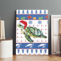 Turtle Xmas Canvas Wall Art Green Sea Turtle Merry Christmas - Wonder Print Shop