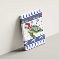 Turtle Xmas Canvas Wall Art Green Sea Turtle Merry Christmas - Wonder Print Shop