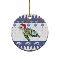 Turtle Xmas Ceramic Ornament Green Sea Turtle Merry Christmas - Wonder Print Shop