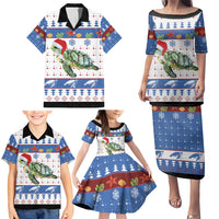 Turtle Xmas Family Matching Puletasi and Hawaiian Shirt Green Sea Turtle Merry Christmas - Wonder Print Shop