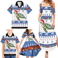 Turtle Xmas Family Matching Summer Maxi Dress and Hawaiian Shirt Green Sea Turtle Merry Christmas - Wonder Print Shop