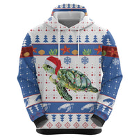 Turtle Xmas Hoodie Green Sea Turtle Merry Christmas - Wonder Print Shop
