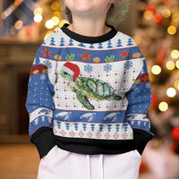 Turtle Xmas Kid Ugly Christmas Sweater Green Sea Turtle Merry Christmas - Wonder Print Shop