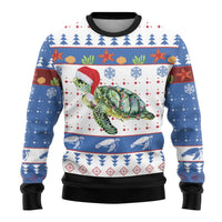 Turtle Xmas Ugly Christmas Sweater Green Sea Turtle Merry Christmas - Wonder Print Shop