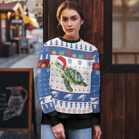 Turtle Xmas Ugly Christmas Sweater Green Sea Turtle Merry Christmas - Wonder Print Shop