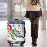 Turtle Xmas Luggage Cover Green Sea Turtle Merry Christmas - Wonder Print Shop