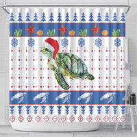 Turtle Xmas Shower Curtain Green Sea Turtle Merry Christmas