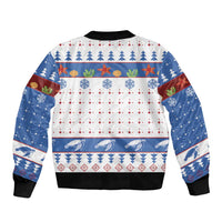 Turtle Xmas Sleeve Zip Bomber Jacket Green Sea Turtle Merry Christmas - Wonder Print Shop