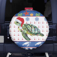 Turtle Xmas Spare Tire Cover Green Sea Turtle Merry Christmas - Wonder Print Shop