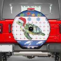 Turtle Xmas Spare Tire Cover Green Sea Turtle Merry Christmas - Wonder Print Shop
