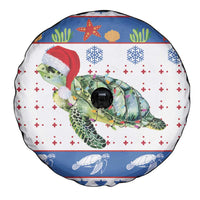 Turtle Xmas Spare Tire Cover Green Sea Turtle Merry Christmas - Wonder Print Shop