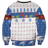 Turtle Xmas Sweatshirt Green Sea Turtle Merry Christmas - Wonder Print Shop