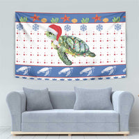 Turtle Xmas Tapestry Green Sea Turtle Merry Christmas - Wonder Print Shop