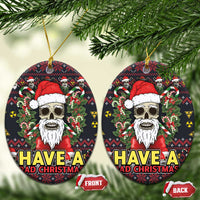 Skull Have A Rad Christmas Ceramic Ornament Santa Skull - Wonder Print Shop