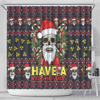 Skull Have A Rad Christmas Shower Curtain Santa Skull