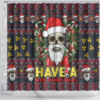 Skull Have A Rad Christmas Shower Curtain Santa Skull