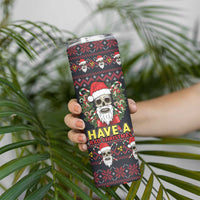Skull Have A Rad Christmas Skinny Tumbler Santa Skull - Wonder Print Shop