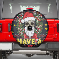 Skull Have A Rad Christmas Spare Tire Cover Santa Skull - Wonder Print Shop
