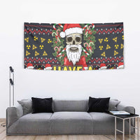 Skull Have A Rad Christmas Tapestry Santa Skull - Wonder Print Shop