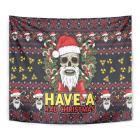 Skull Have A Rad Christmas Tapestry Santa Skull - Wonder Print Shop
