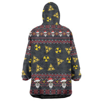 Skull Have A Rad Christmas Wearable Blanket Hoodie Santa Skull - Wonder Print Shop