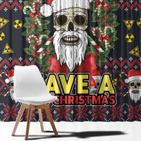 Skull Have A Rad Christmas Window Curtain Santa Skull - Wonder Print Shop