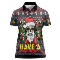 Skull Have A Rad Christmas Women Polo Shirt Santa Skull - Wonder Print Shop