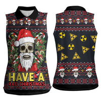Skull Have A Rad Christmas Women Sleeveless Polo Shirt Santa Skull - Wonder Print Shop