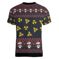 Skull Have A Rad Christmas Women V-Neck T-Shirt Santa Skull - Wonder Print Shop