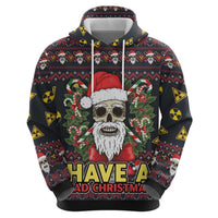 Skull Have A Rad Christmas Zip Hoodie Santa Skull - Wonder Print Shop