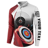 Personalized Canadian Flag Button Sweatshirt Canada Archery Target - Maple Leaf