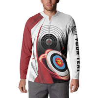 Personalized Canadian Flag Button Sweatshirt Canada Archery Target - Maple Leaf