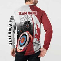 Personalized Canadian Flag Button Sweatshirt Canada Archery Target - Maple Leaf