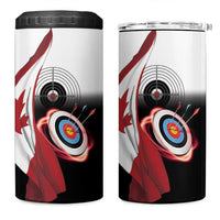 Personalized Canadian Flag 4 in 1 Can Cooler Tumbler Canada Archery Target - Maple Leaf