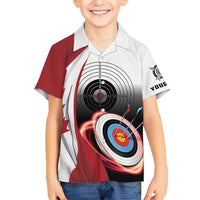 Personalized Canadian Flag Family Matching Short Sleeve Bodycon Dress and Hawaiian Shirt Canada Archery Target - Maple Leaf