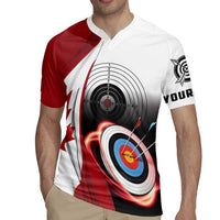 Personalized Canadian Flag Rugby Jersey Canada Archery Target - Maple Leaf