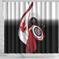 Canadian Flag Shower Curtain Canada Archery Target - Maple Leaf
