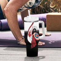 Personalized Canadian Flag Tumbler With Handle Canada Archery Target - Maple Leaf