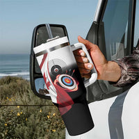 Personalized Canadian Flag Tumbler With Handle Canada Archery Target - Maple Leaf