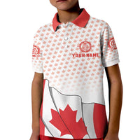 Personalized Canada Archery Kid Polo Shirt Maple Leaf Canadian Flag